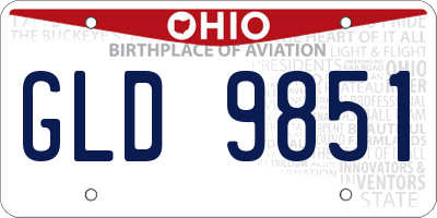 OH license plate GLD9851