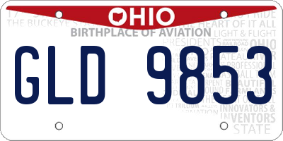 OH license plate GLD9853