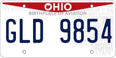 OH license plate GLD9854