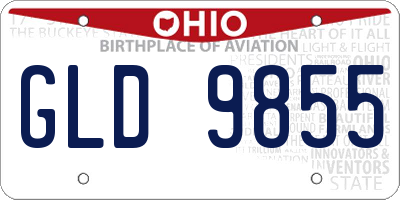 OH license plate GLD9855