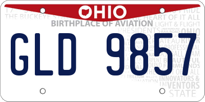 OH license plate GLD9857