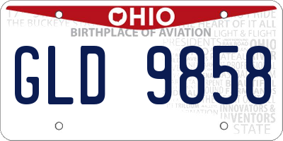 OH license plate GLD9858