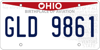 OH license plate GLD9861