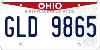 OH license plate GLD9865