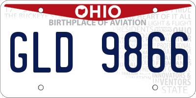 OH license plate GLD9866