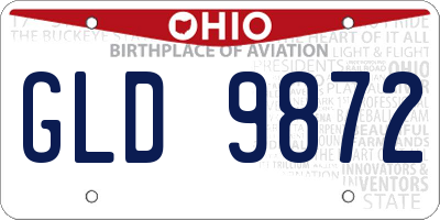 OH license plate GLD9872