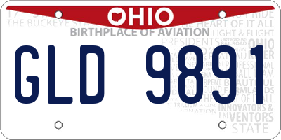 OH license plate GLD9891