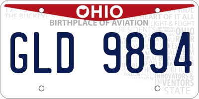 OH license plate GLD9894