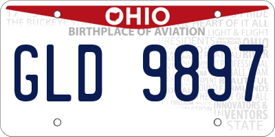 OH license plate GLD9897
