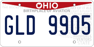 OH license plate GLD9905