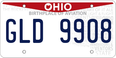 OH license plate GLD9908