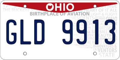 OH license plate GLD9913