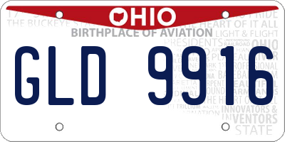 OH license plate GLD9916