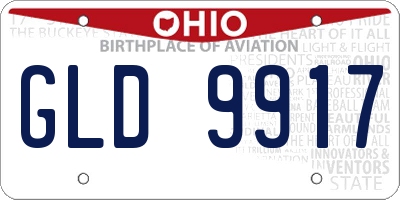 OH license plate GLD9917