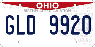 OH license plate GLD9920