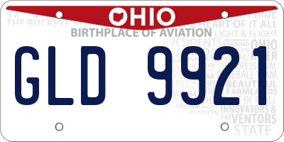 OH license plate GLD9921