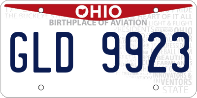 OH license plate GLD9923