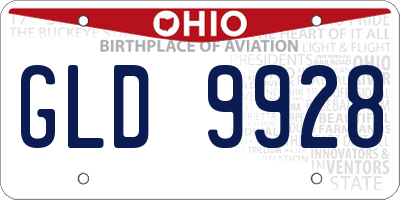 OH license plate GLD9928