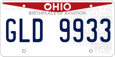 OH license plate GLD9933