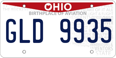 OH license plate GLD9935