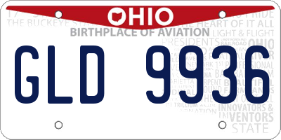 OH license plate GLD9936