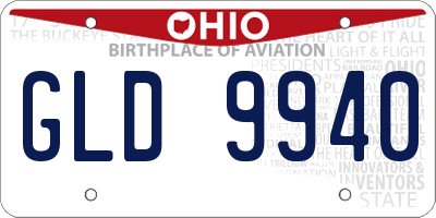 OH license plate GLD9940