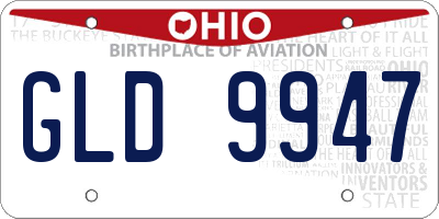 OH license plate GLD9947