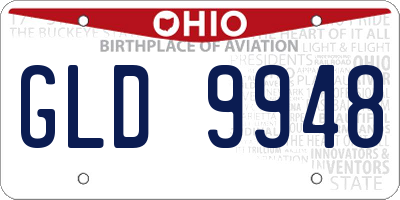 OH license plate GLD9948