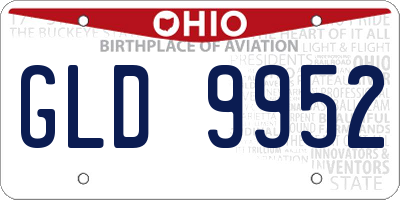 OH license plate GLD9952
