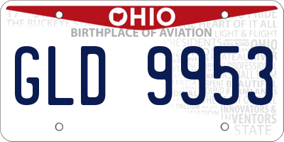 OH license plate GLD9953