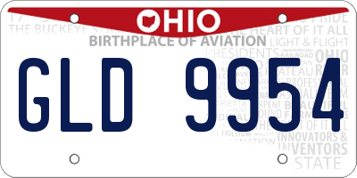 OH license plate GLD9954