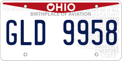 OH license plate GLD9958
