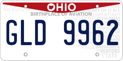 OH license plate GLD9962