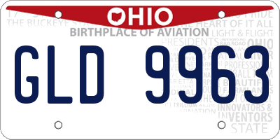 OH license plate GLD9963