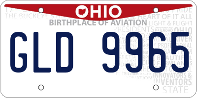OH license plate GLD9965
