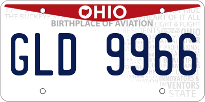 OH license plate GLD9966