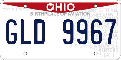 OH license plate GLD9967