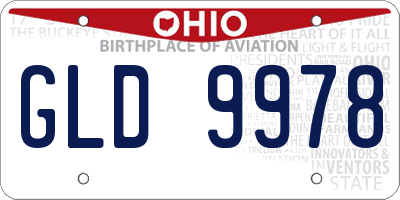 OH license plate GLD9978