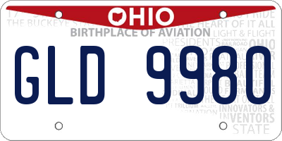 OH license plate GLD9980