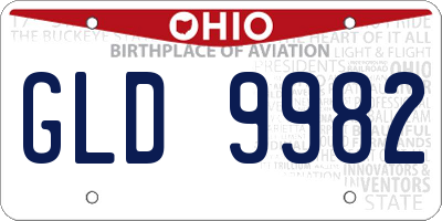 OH license plate GLD9982