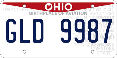 OH license plate GLD9987