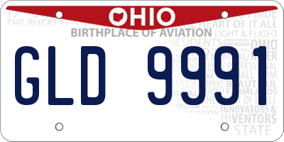 OH license plate GLD9991