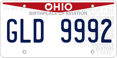 OH license plate GLD9992