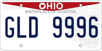 OH license plate GLD9996
