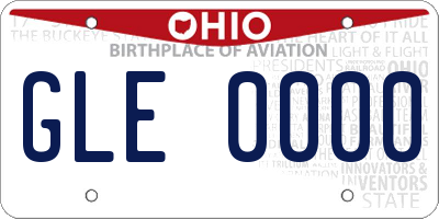 OH license plate GLE0000