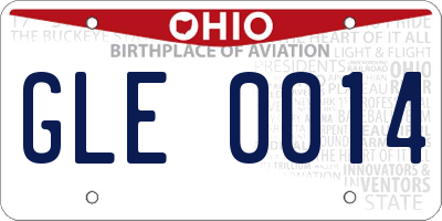 OH license plate GLE0014