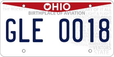 OH license plate GLE0018