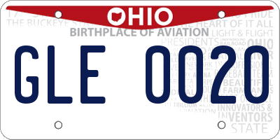 OH license plate GLE0020