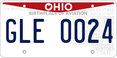 OH license plate GLE0024