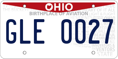 OH license plate GLE0027